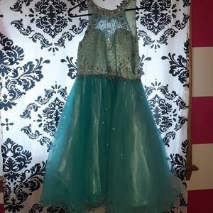 Tea length girls pageant dress